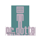 Detailed view of the "Forgotten Languages" graphic print design, showcasing the unique typography design and color.