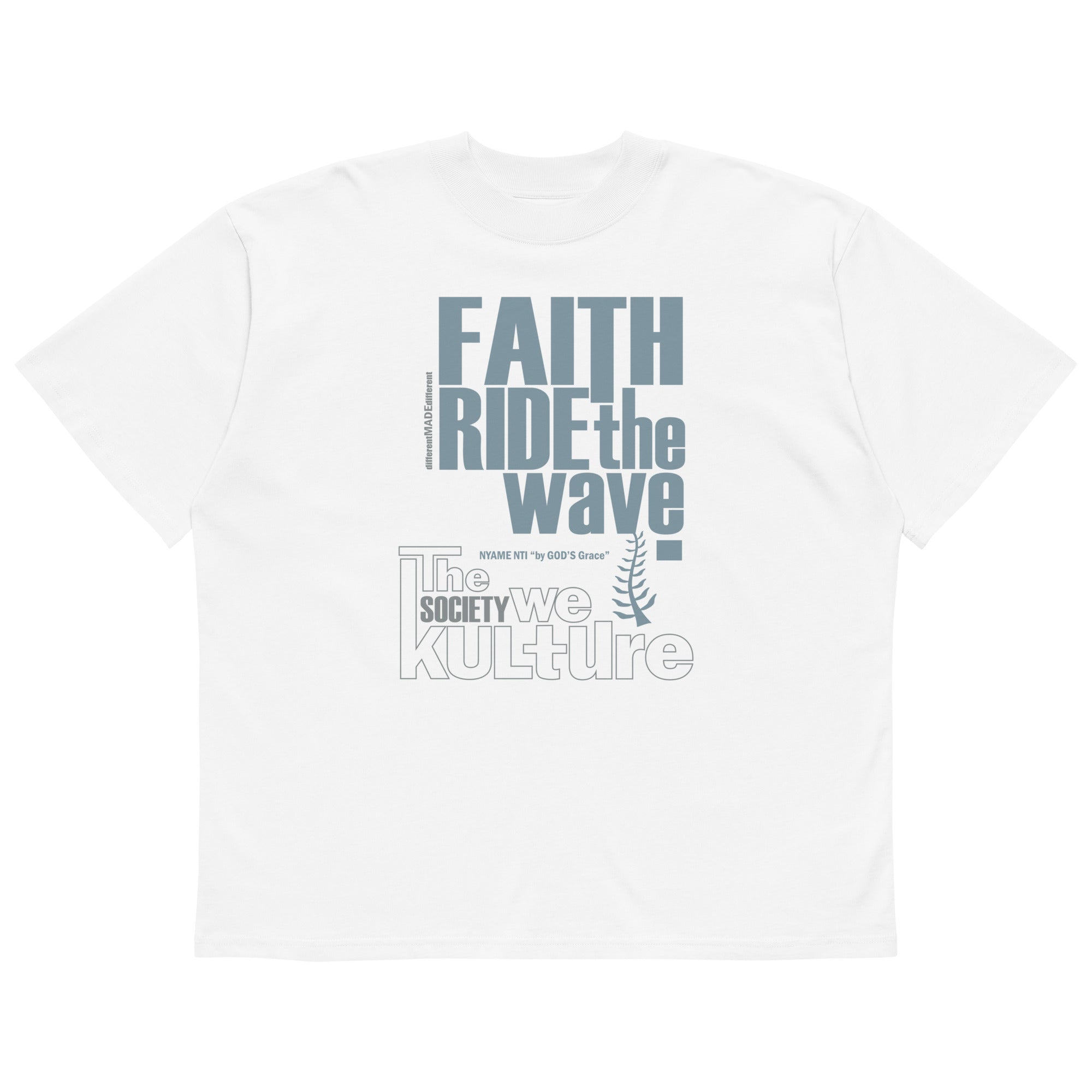 Faith "Nyame Nti “By God Grace” - Oversized High Neck Tee (Unisex)
